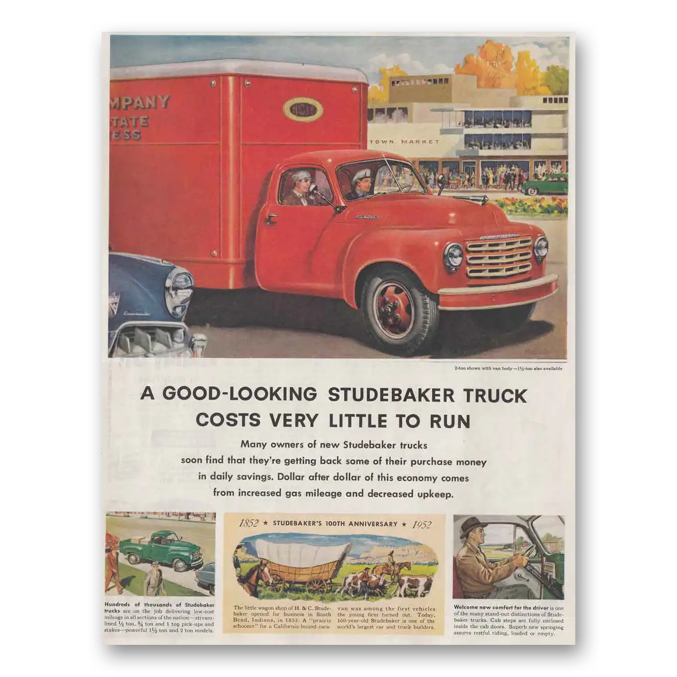 1952 Studebaker Trucks Truck Good Looking Vintage Magazine Print Ad