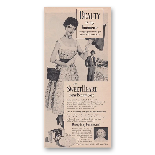 1952 Sweetheart Soap Beauty Is My Business Sheila Connolly Vintage Magazine Print Ad