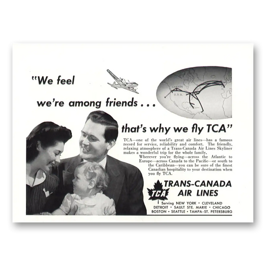 1952 TCA Air Canada Among Friends Vintage Magazine Print Ad