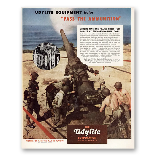 1952 Udylite Pass the Ammunition Vintage Magazine Print Ad