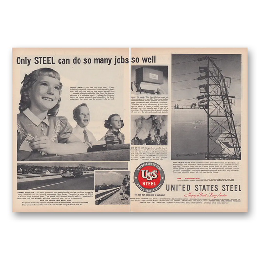 1952 United States Steel Do So Many Jobs Vintage Magazine Print Ad