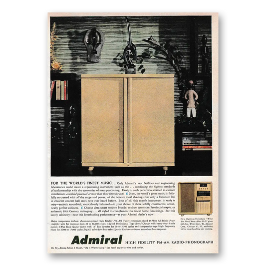 1953 Admiral Stereo For the Worlds Finest Music Vintage Magazine Print Ad