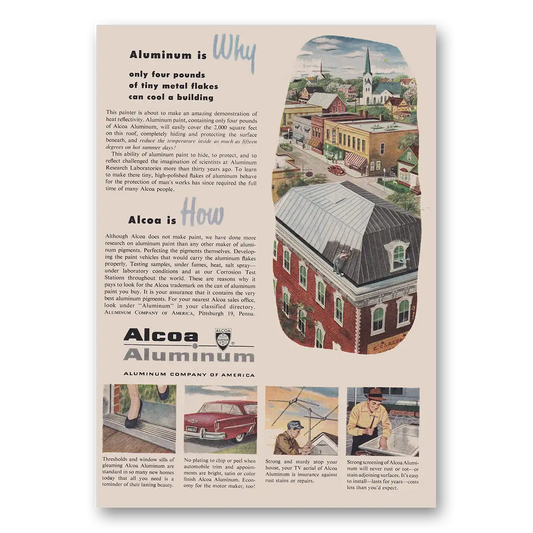 1953 Alcoa Four Pounds of Tiny Metal Flakes Vintage Magazine Print Ad