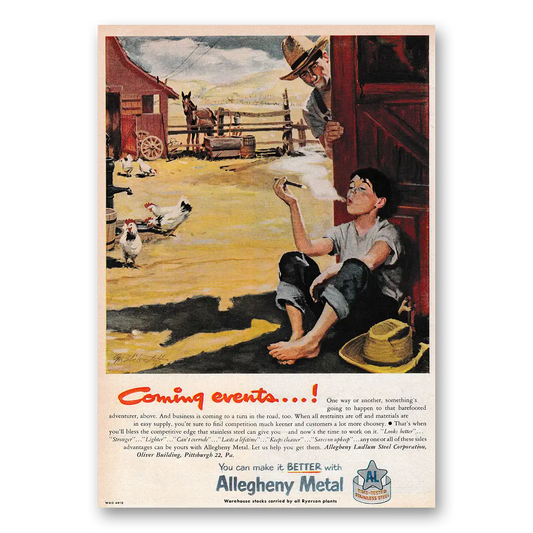 1953 Allegheny Metal Coming Events Vintage Magazine Print Ad