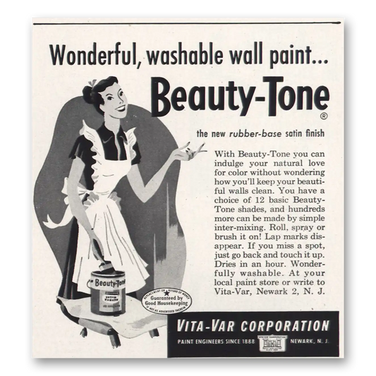 1953 Beauty Tone Paint Wonderful Washable Vintage Magazine Print Ad