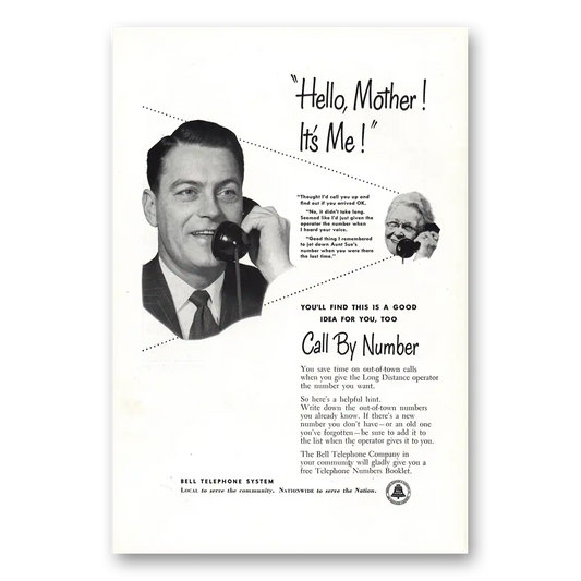 1953 Bell Telephone Call by Number Vintage Magazine Print Ad