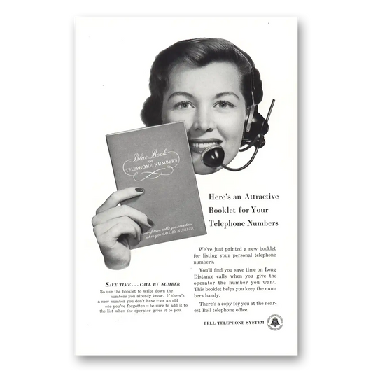 1953 Bell Telephone Attractive Booklet Vintage Magazine Print Ad