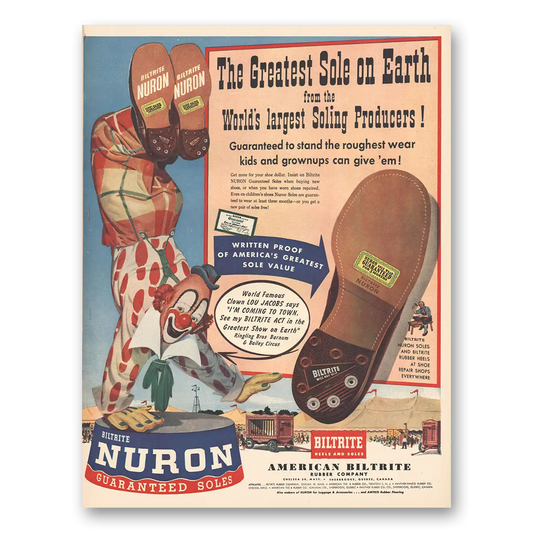 1953 Biltrite Nuron Soles Greatest Sole On Earth Vintage Magazine Print Ad