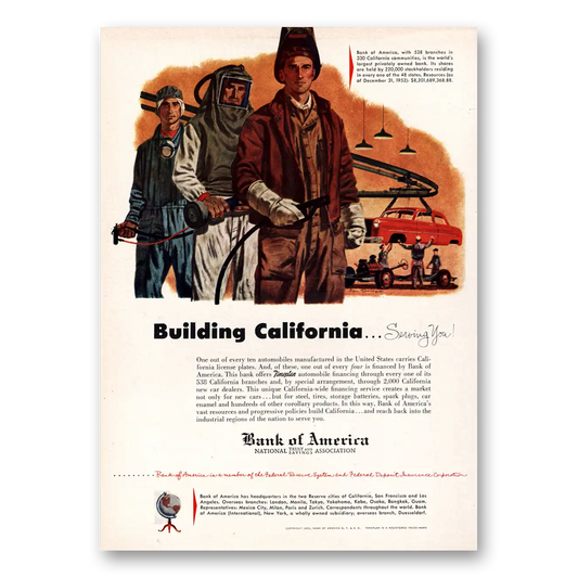 1953 Bank of America Building California Vintage Magazine Print Ad