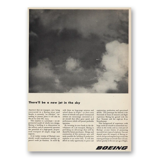 1953 Boeing There'll Be a New Jet In the Sky Vintage Magazine Print Ad