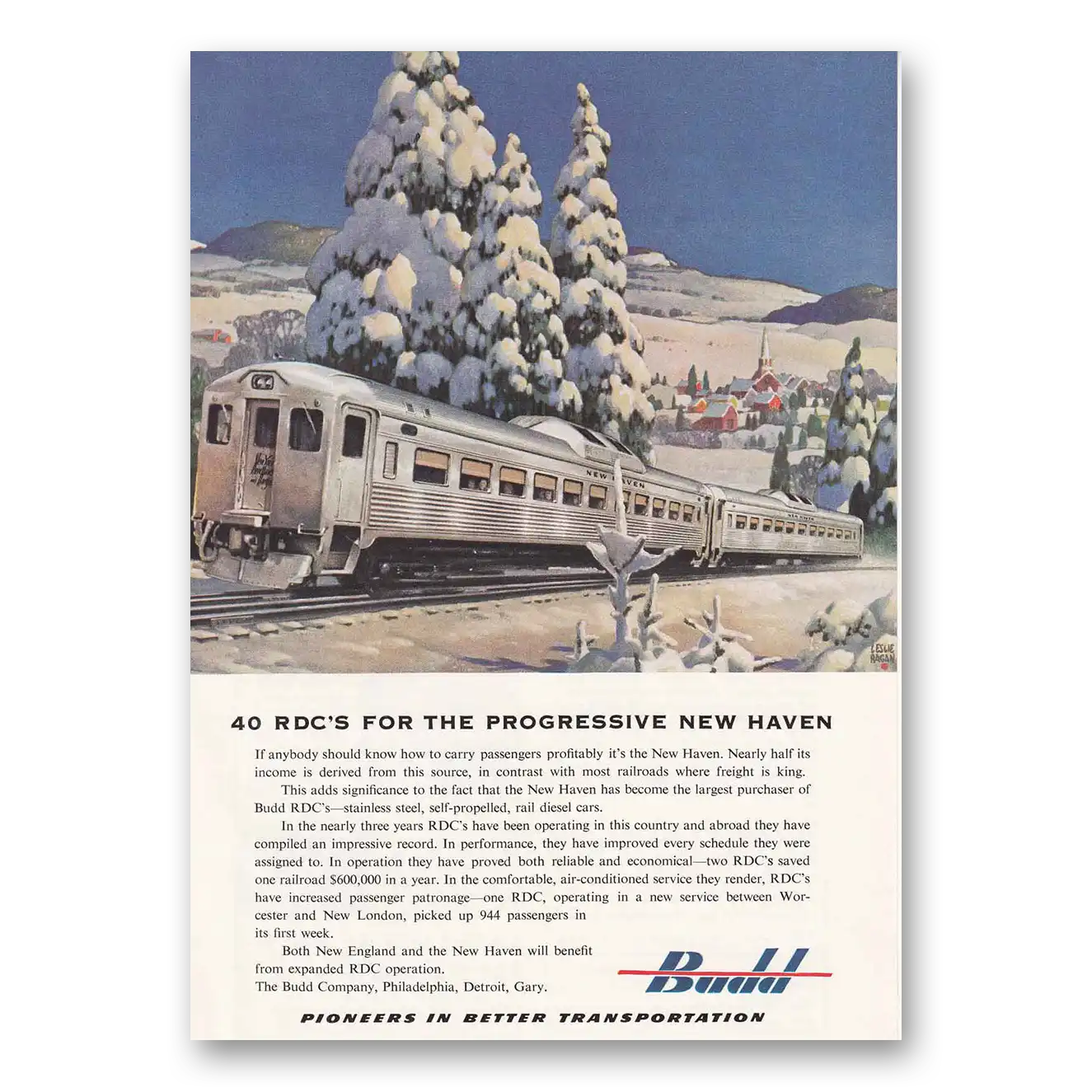 1953 Budd Progressive New Haven Vintage Magazine Print Ad