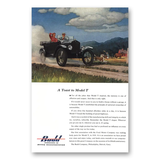 1953 Budd Model T Vintage Magazine Print Ad