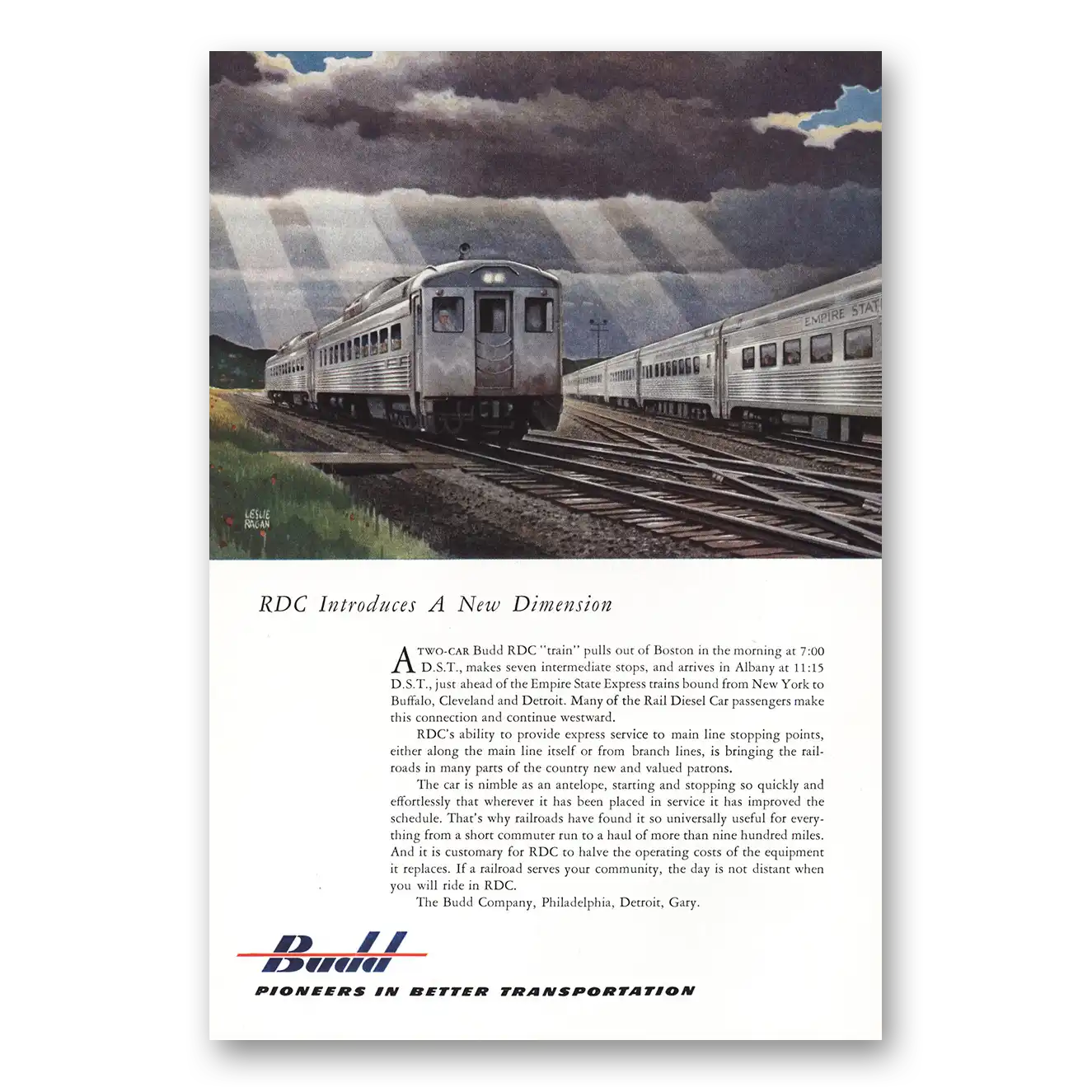 1953 Budd New Dimension Vintage Magazine Print Ad