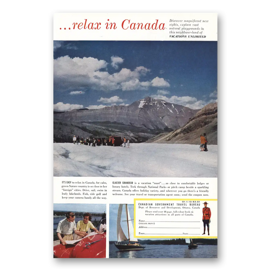 1953 Canada Glacier Grandeur Vintage Magazine Print Ad