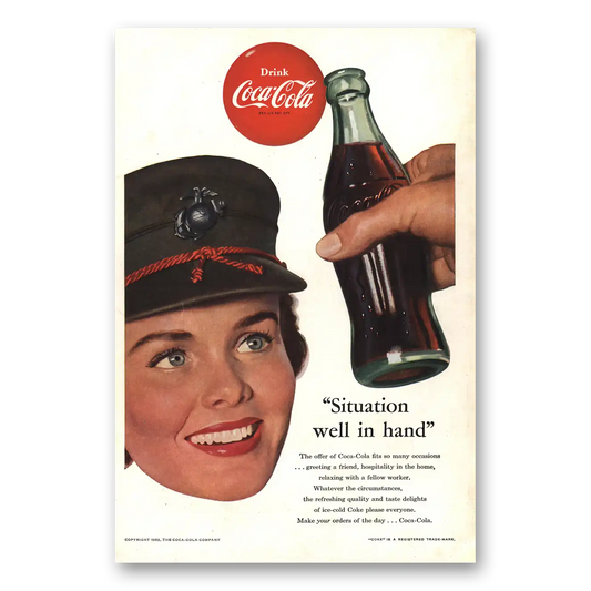 1953 Coca Cola Situation Well In Hand Vintage Magazine Print Ad