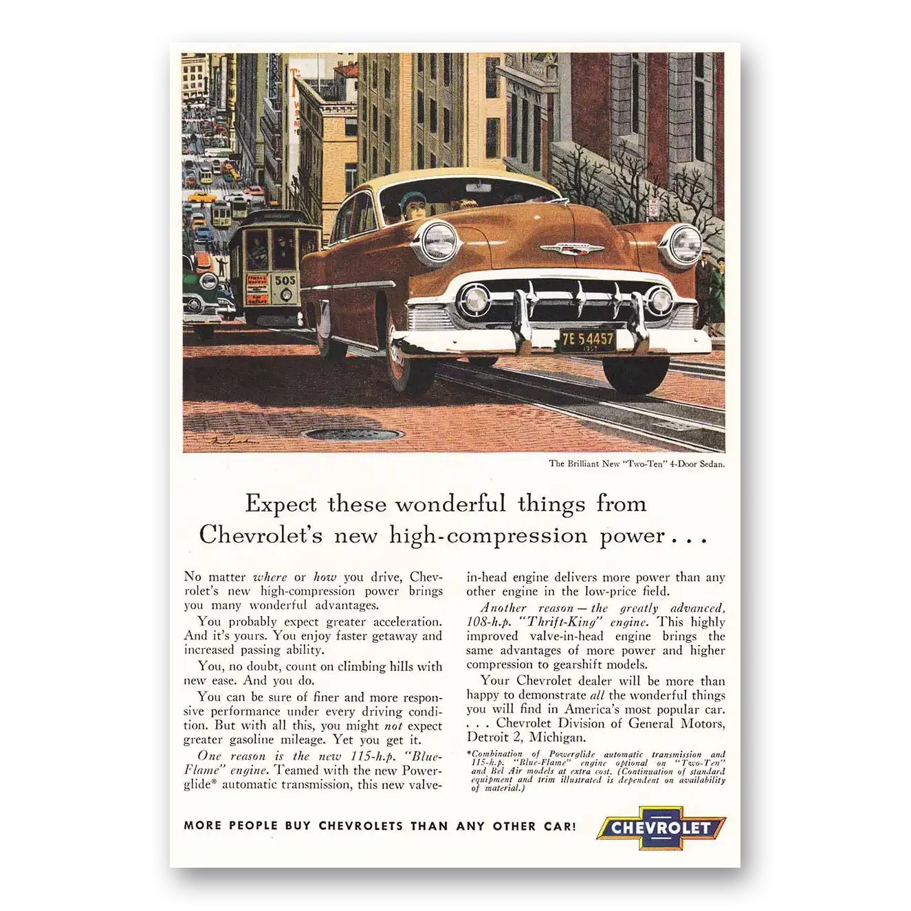 1953 Chevrolet Two Ten Expect These Wonderful Things Vintage Magazine Print Ad