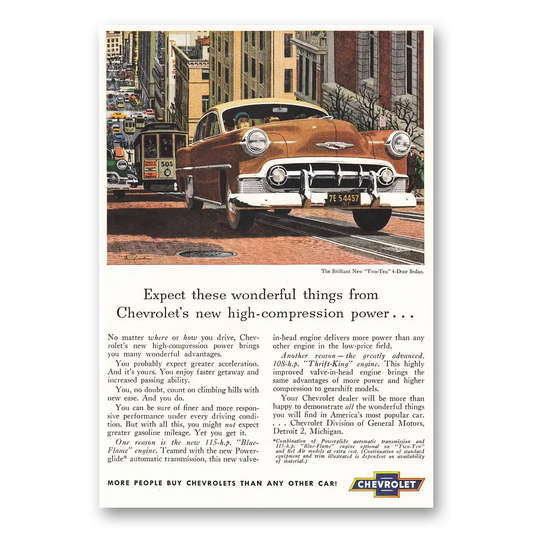 1953 Chevrolet Two Ten Expect These Wonderful Things Vintage Magazine Print Ad