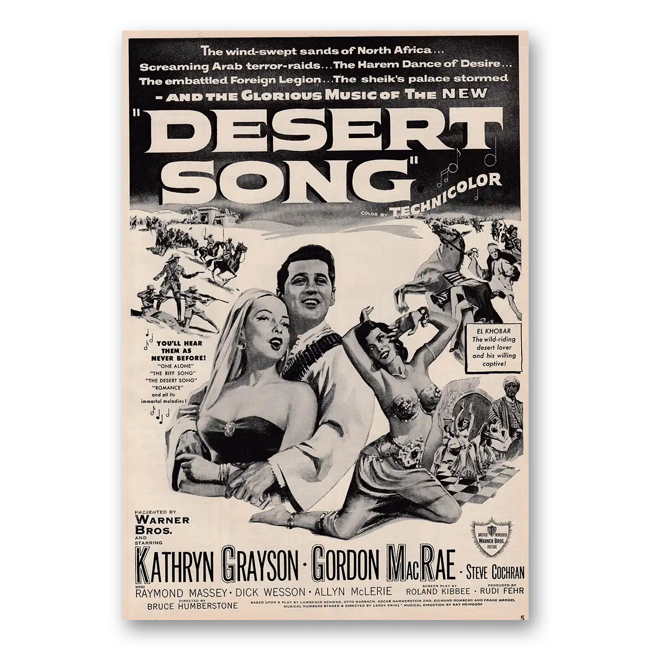 1953 Desert Song Movie Promo Kathryn Grayson and Gordon MacRae Vintage Magazine Print Ad