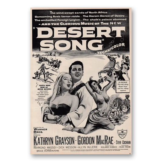 1953 Desert Song Movie Promo Kathryn Grayson and Gordon MacRae Vintage Magazine Print Ad