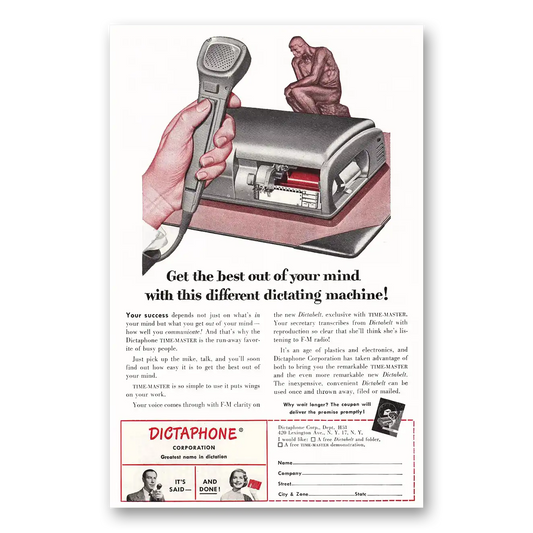 1953 Dictaphone Get the Best Vintage Magazine Print Ad