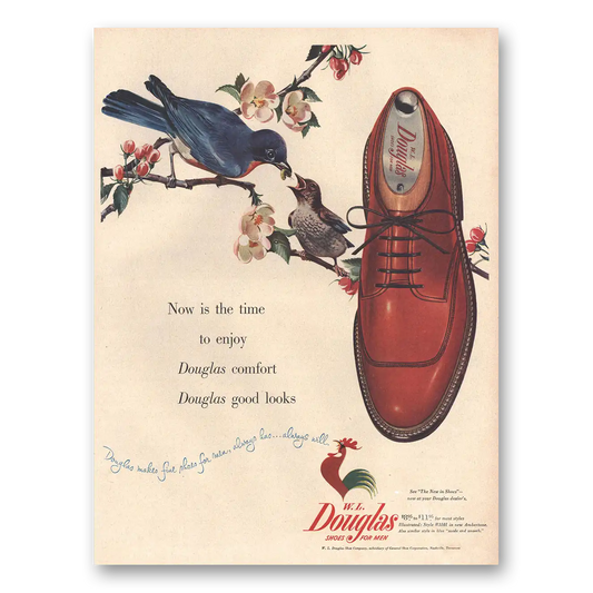 1953 Douglas Shoes Now Is the Time to Enjoy Vintage Magazine Print Ad