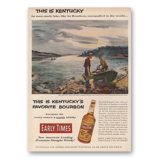 1953 Early Times Whisky This Is Kentucky Vintage Magazine Print Ad