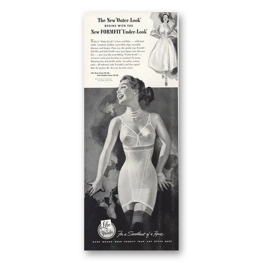 1953 Formfit Bra Girdle The New Outer Look Vintage Magazine Print Ad