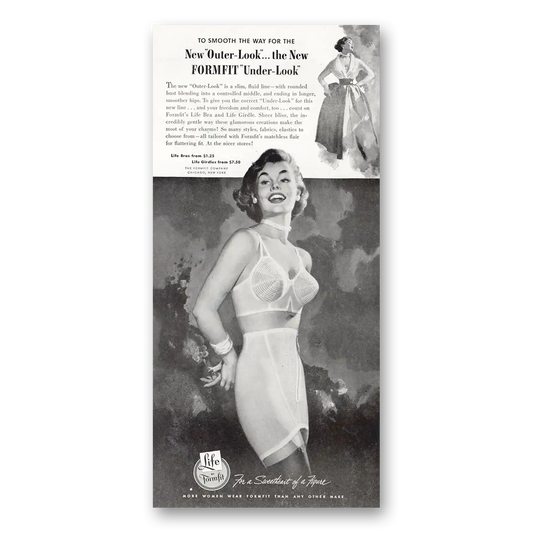 1953 Formfit Outer Look Under Look Vintage Magazine Print Ad