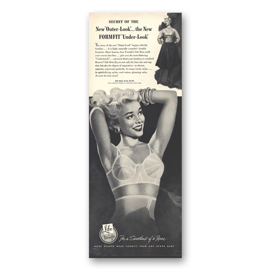 1953 Formfit Secret of the New Outer Look Vintage Magazine Print Ad