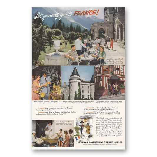 1953 France Alpine Sky Chamonix Vintage Magazine Print Ad