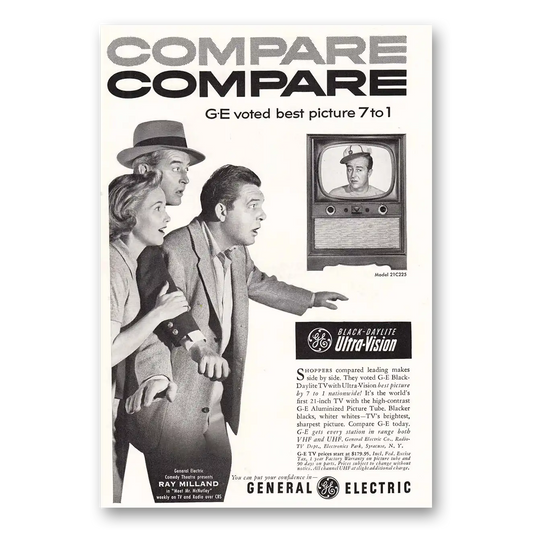 1953 General Electric Television Ray Milland in Meet Mr McNutley Vintage Magazine Print Ad