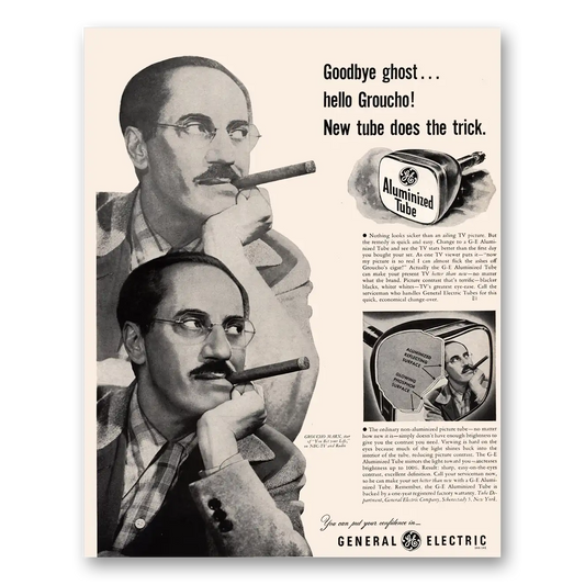 1953 General Electric Television Goodbye Ghost Hello Groucho Vintage Magazine Print Ad