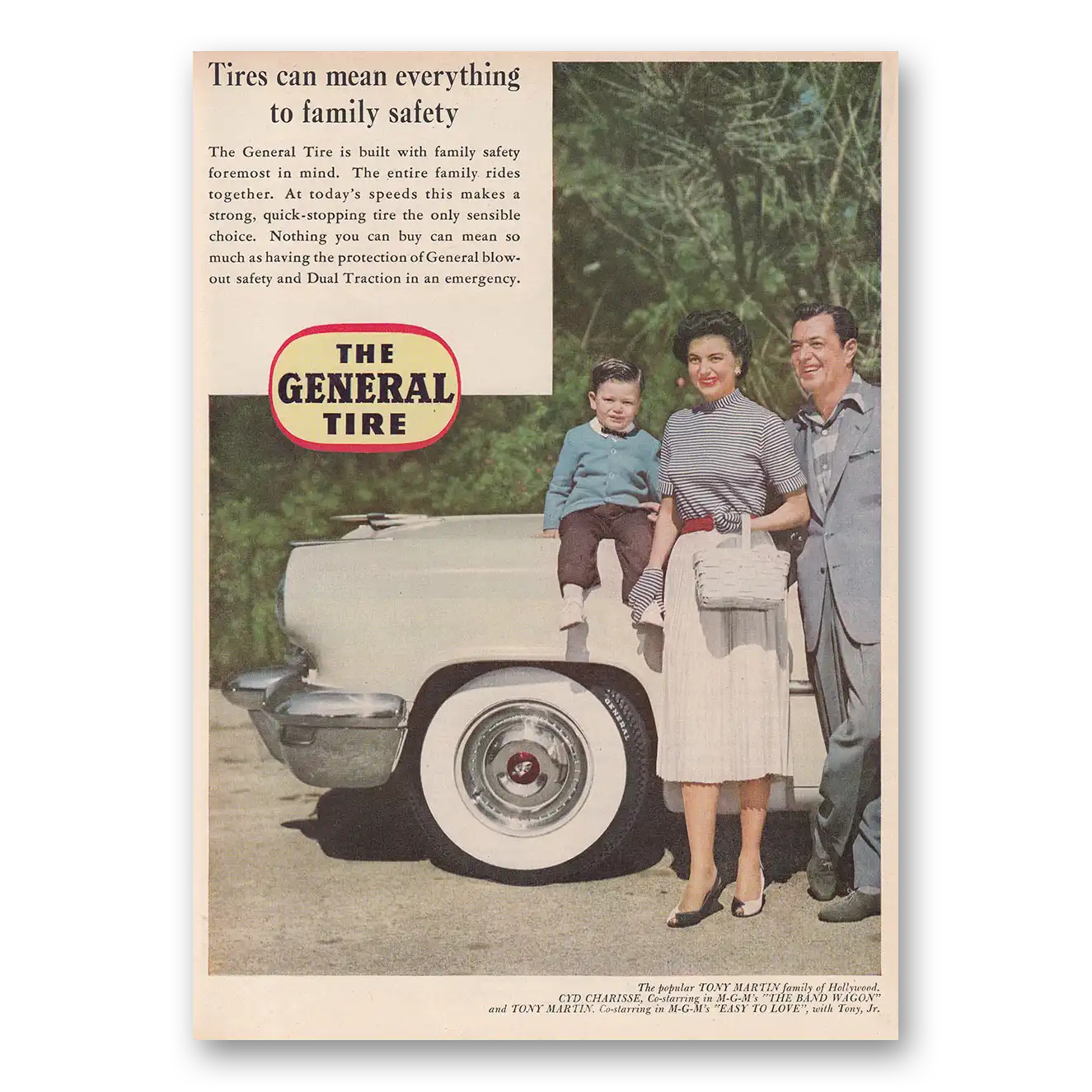 1953 General Tire Can Mean Everything to Family Safety Vintage Magazine Print Ad