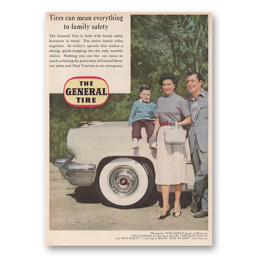 1953 General Tire Can Mean Everything to Family Safety Vintage Magazine Print Ad