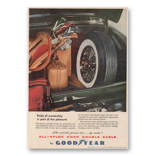 1953 Goodyear Tires Pride of Ownership Golf Clubs Vintage Magazine Print Ad