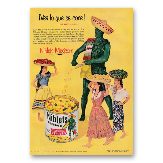 1953 Green Giant Mexicorn Vea Lo Que Se Coce Vintage Magazine Print Ad