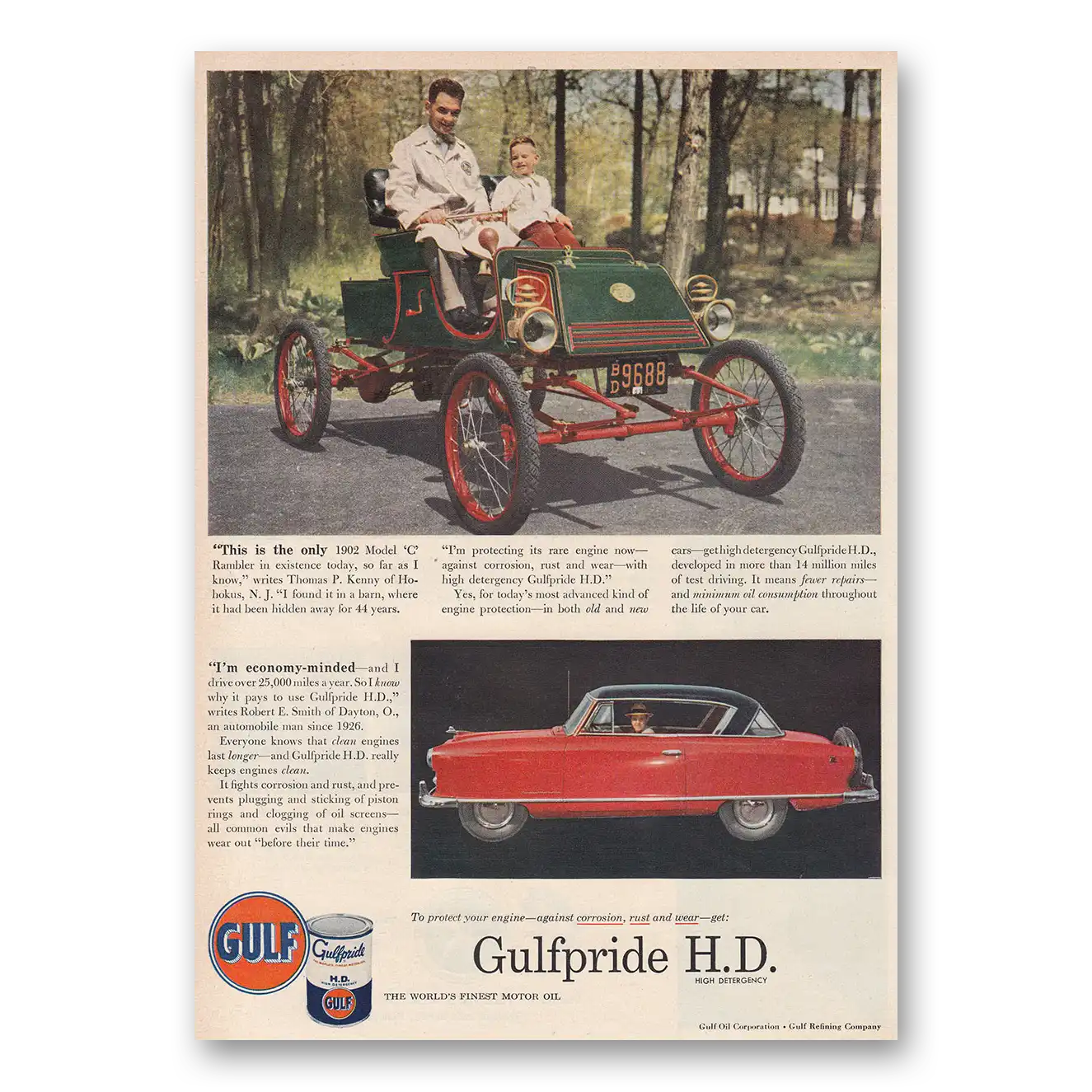 1953 Gulf Oil This Is the Only 1902 Model C Vintage Magazine Print Ad