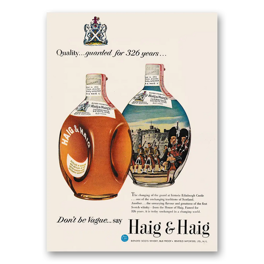 1953 Haig & Haig Guarded for 326 Years Vintage Magazine Print Ad