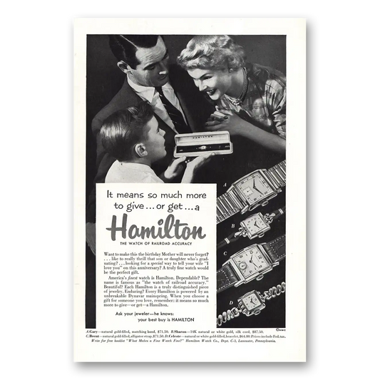 1953 Hamilton Watch Means So Much More Vintage Magazine Print Ad