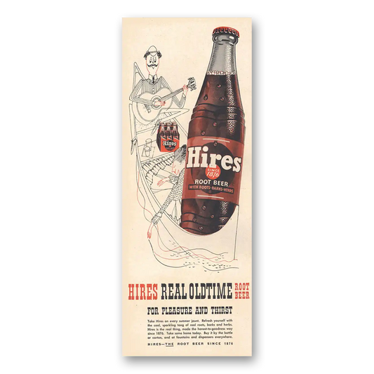 1953 Hires Root Beer Real Oldtime Vintage Magazine Print Ad