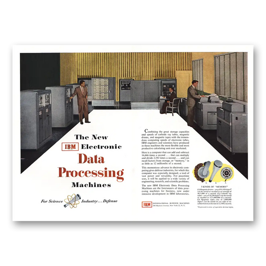 1953 IBM Computers Electronic Data Processing Machines Vintage Magazine Print Ad