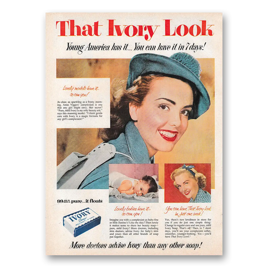 1953 Ivory Soap Young America Has It Vintage Magazine Print Ad