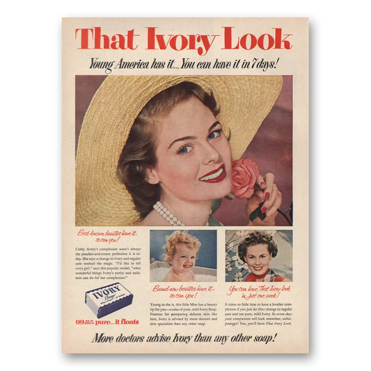 1953 Ivory Soap That Ivory Look Cathy Avery Vintage Magazine Print Ad