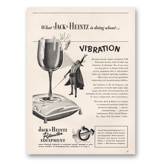 1953 Jack & Heintz Rotomotive Equipment Doing About Vibration Vintage Magazine Print Ad