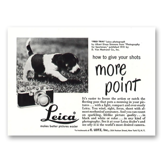 1953 Leica Cameras Field Trial Vintage Magazine Print Ad