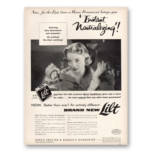 1953 Lilt Home Permanent Instant Neutralizing Amazing Vintage Magazine Print Ad