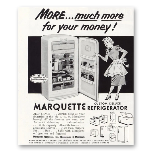 1953 Marquette Refrigerator More Much More Vintage Magazine Print Ad