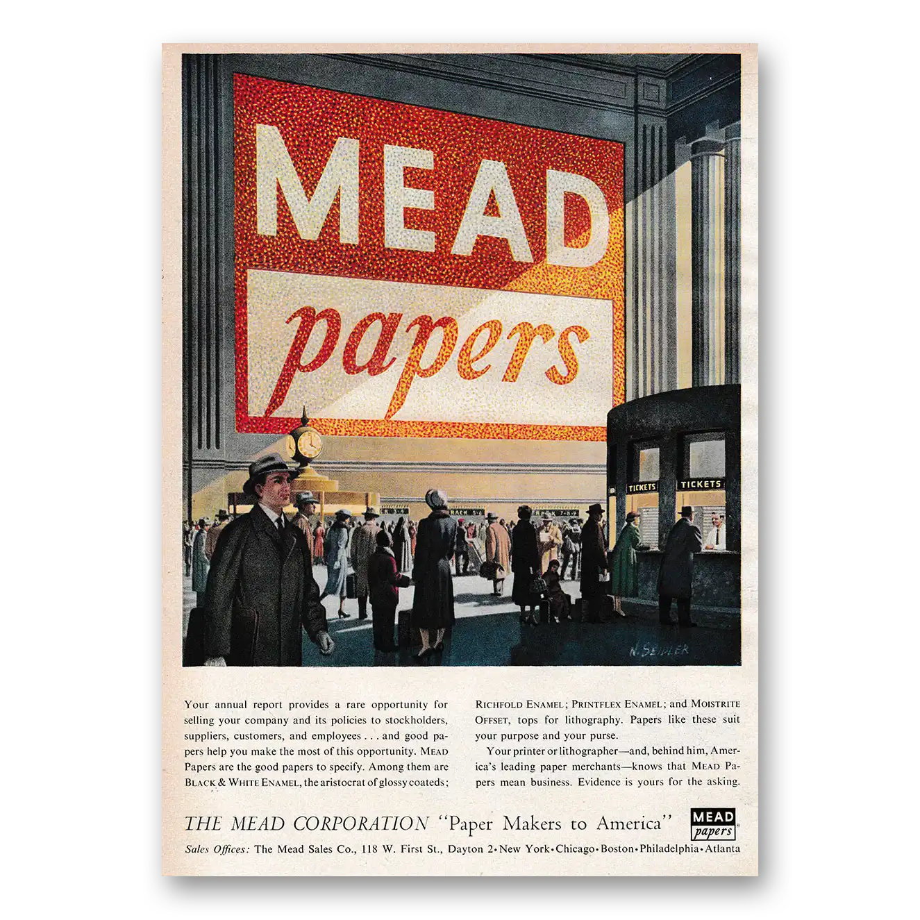 1953 Mead Papers Annual Report Provides a Rare Opportunity Vintage Magazine Print Ad