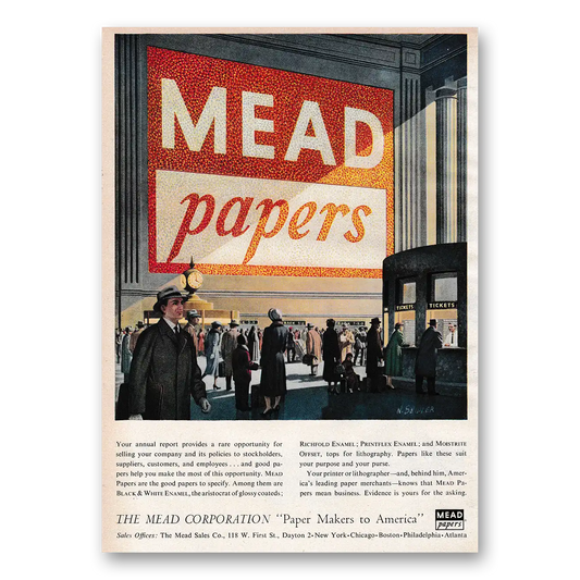 1953 Mead Papers Annual Report Provides a Rare Opportunity Vintage Magazine Print Ad