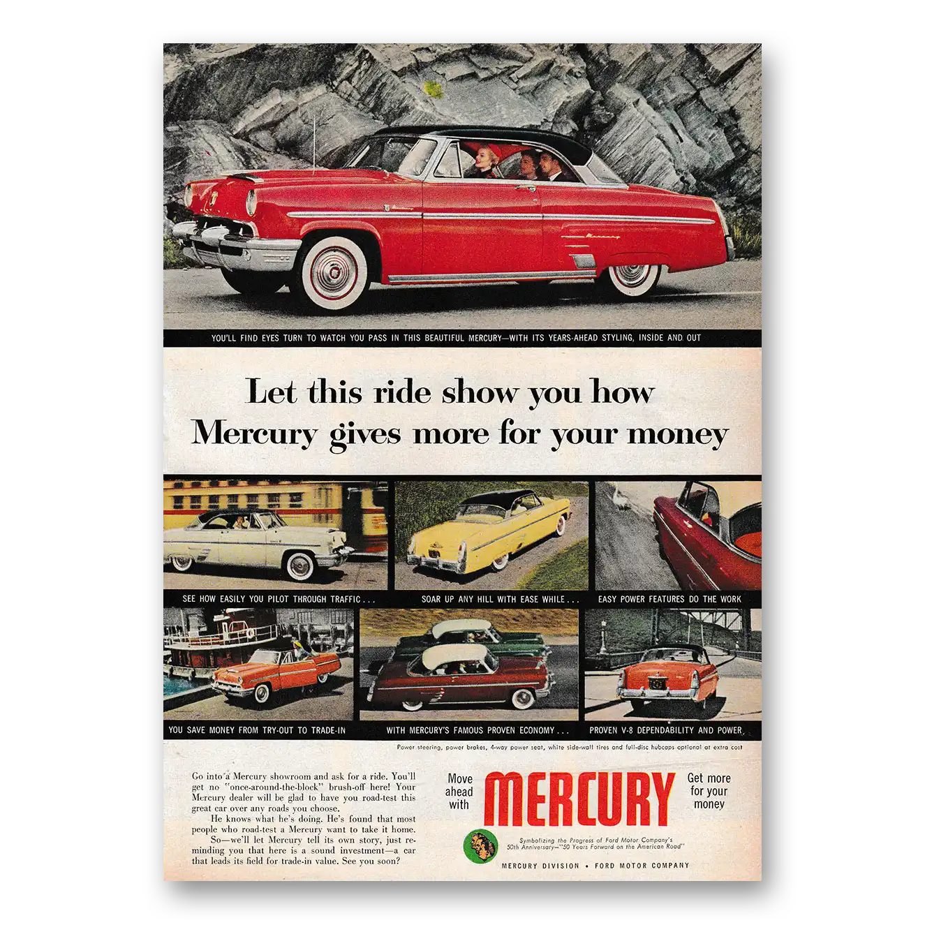 1953 Mercury Let This Ride Show You How Vintage Magazine Print Ad